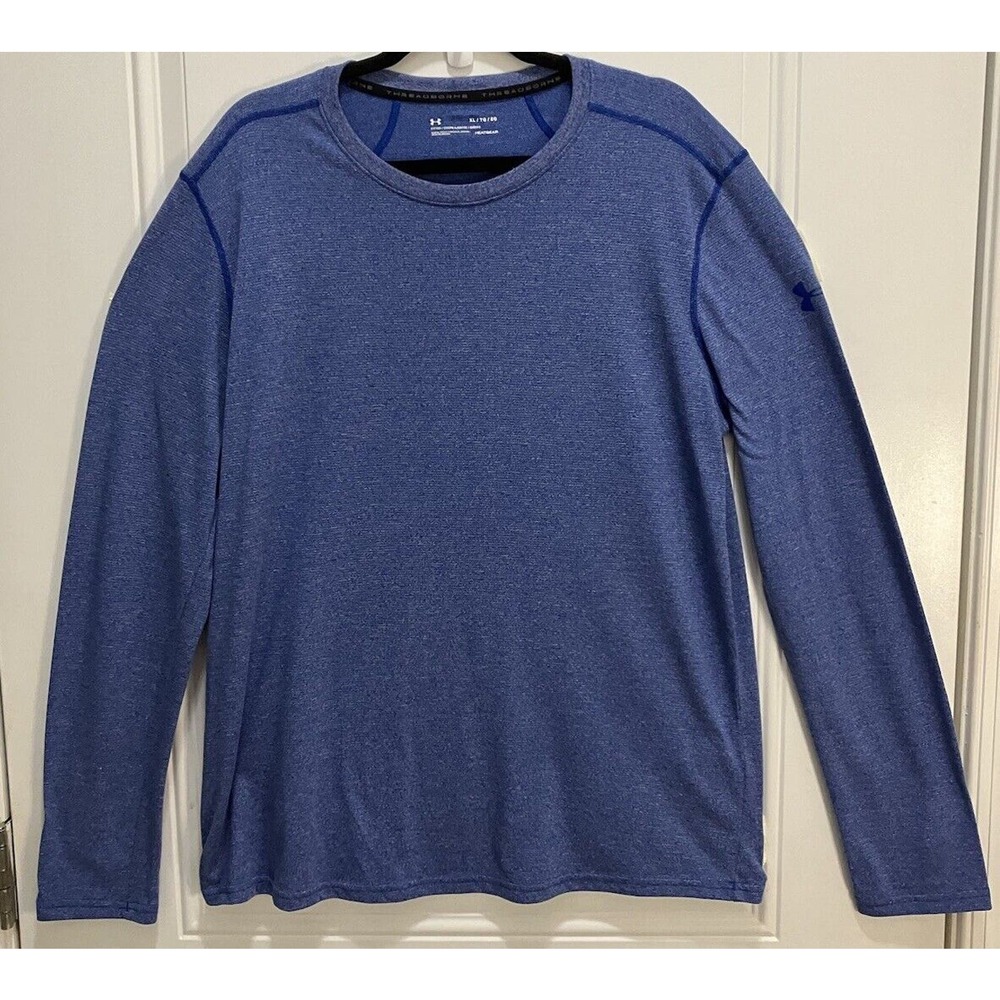 Under Armour Men's XL Threadborne Long Sleeve Shirt Blue Style# 1298397